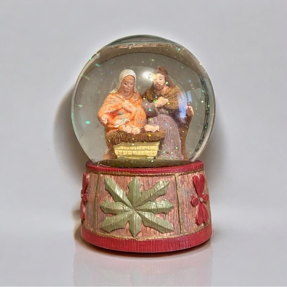 Other - Vintage Nativity Snow Globe Hand Painted Holy Family Christmas Decor